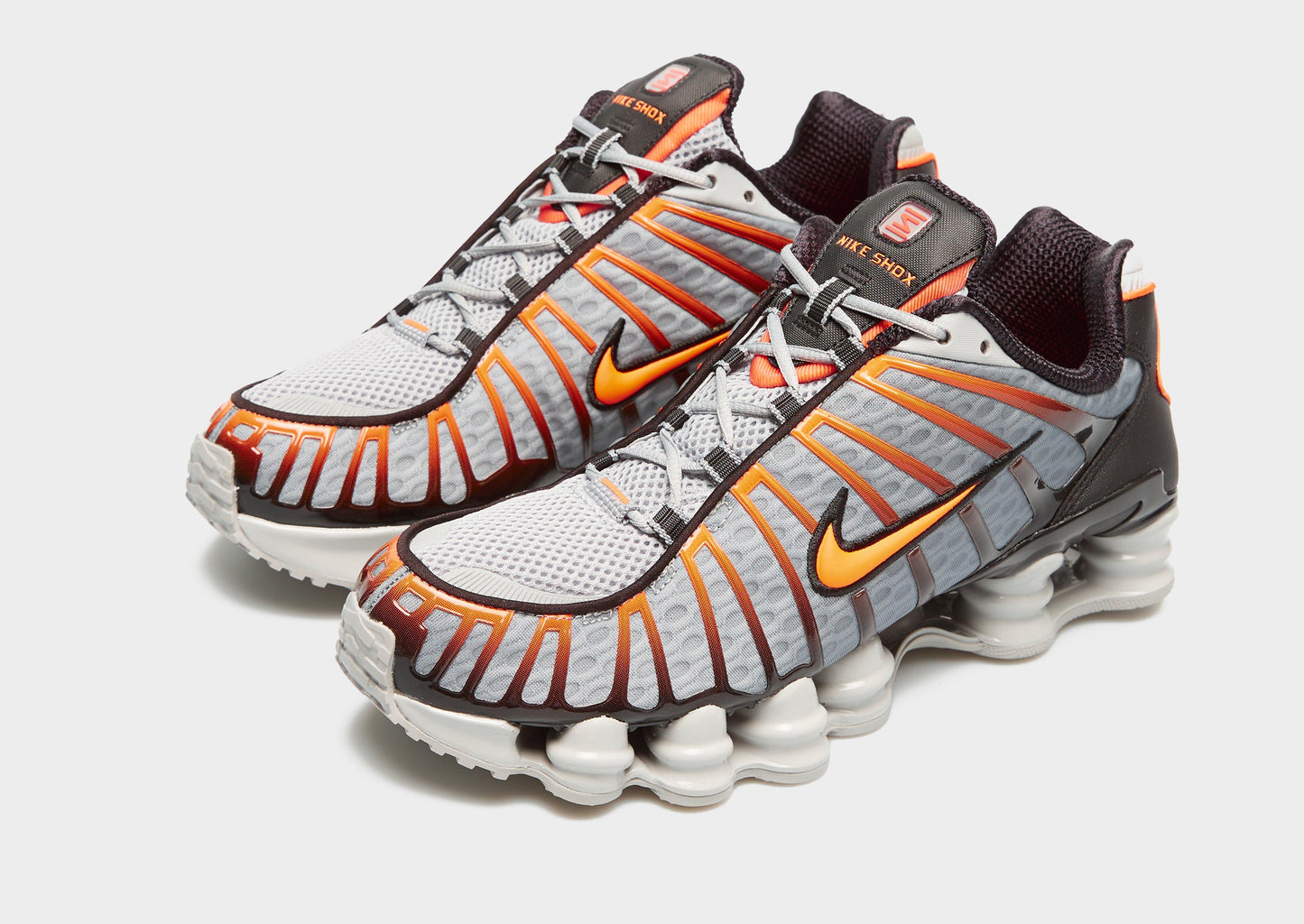 NIKE SHOX TL LIGHT SMOKE GREY BLACK BRIGHT MANDARIN