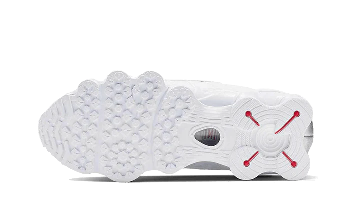 NIKE SHOX TL WHITE METALLIC SILVER  MAX ORANGE