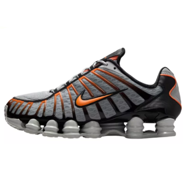 NIKE SHOX TL LIGHT SMOKE GREY BLACK BRIGHT MANDARIN