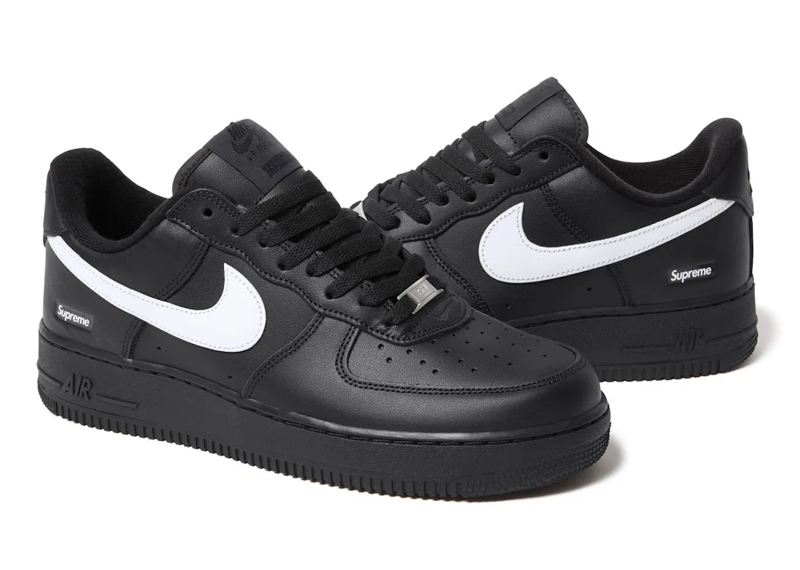 NIKE AIR FORCE 1 LOW BLACK WHITE X SUPREME
