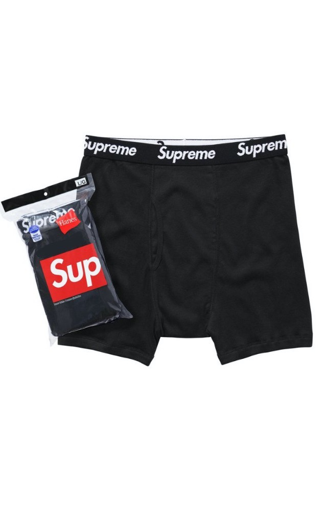 SUPREME HANES BOXER BRIEFS (4 PACK) BLACK WHITE