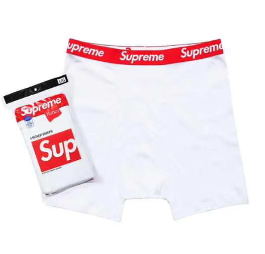 SUPREME HANES BOXER BRIEFS (4 PACK) BLACK WHITE