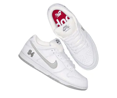 NIKE SB DUNK X SUPREME 94 WHITE METALLIC SILVER